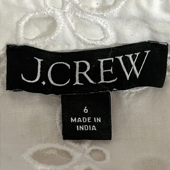 J. Crew Spring Garden Eyelet Blouse in White - Size 6 - Picture 6 of 11